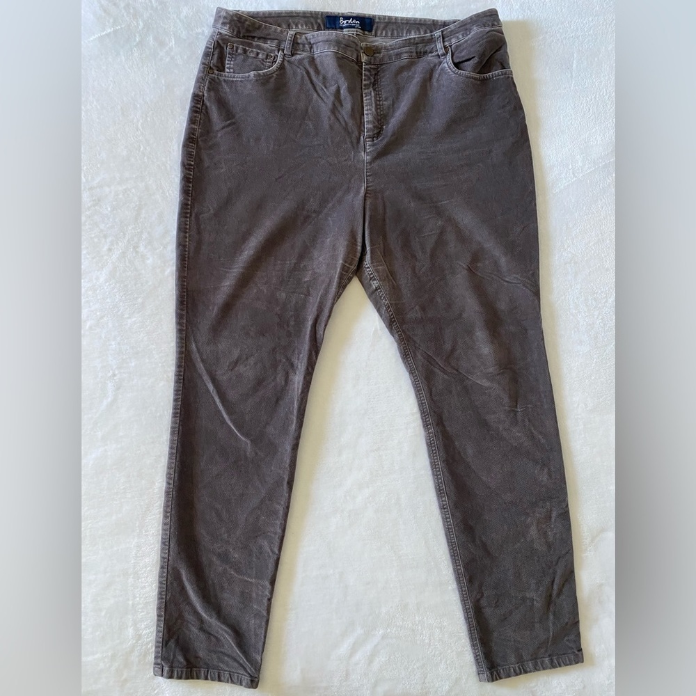 BODEN Grey Corduroy The Soho Skinny Pants Size 14
